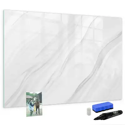 Beschrijfbaar magneetbord van glas met marmerlook design