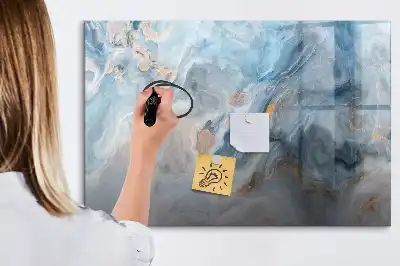 Beschrijfbaar glazen magneetbord met marmerpatroon design
