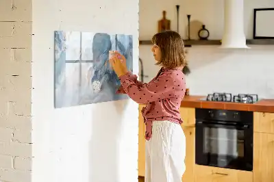 Beschrijfbaar glazen magneetbord met marmerpatroon design