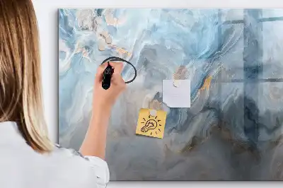 Beschrijfbaar glazen magneetbord met marmerpatroon design