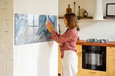 Beschrijfbaar glazen magneetbord met marmerpatroon design