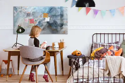 Beschrijfbaar glazen magneetbord met marmerpatroon design