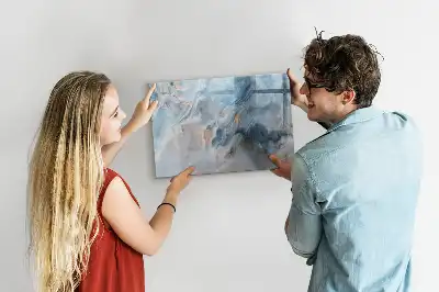 Beschrijfbaar glazen magneetbord met marmerpatroon design