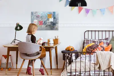 Beschrijfbaar glazen magneetbord met marmerpatroon design