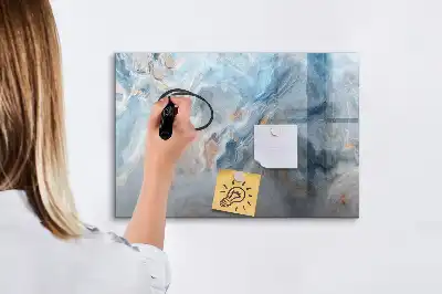 Beschrijfbaar glazen magneetbord met marmerpatroon design