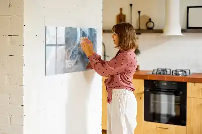 Beschrijfbaar glazen magneetbord met marmerpatroon design