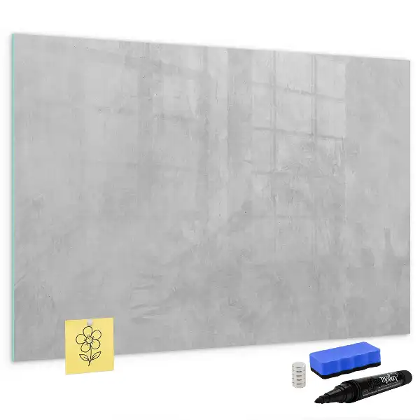 Magnetisch glazen schrijfbord voor notities en foto's met stenen muur print