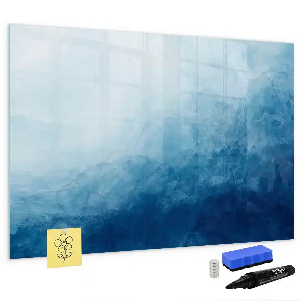 Magnetisch glazen schrijfbord met water abstractie print