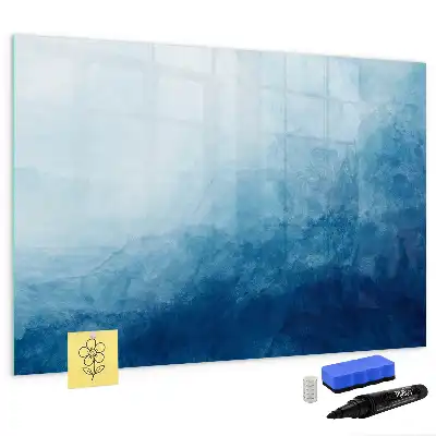 Magnetisch glazen schrijfbord met water abstractie print
