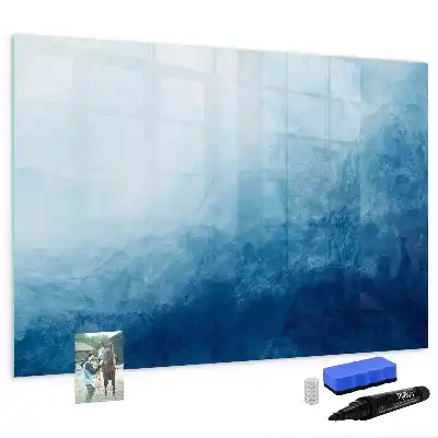 Magnetisch glazen schrijfbord met water abstractie print
