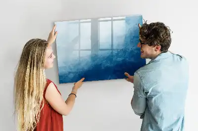 Magnetisch glazen schrijfbord met water abstractie print