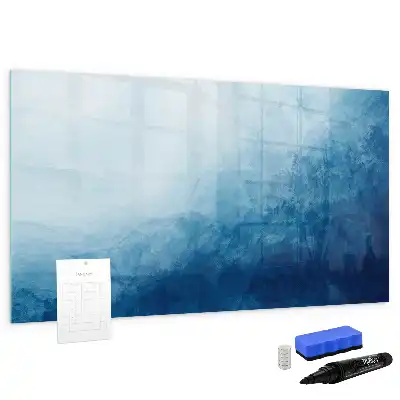 Magnetisch glazen schrijfbord met water abstractie print