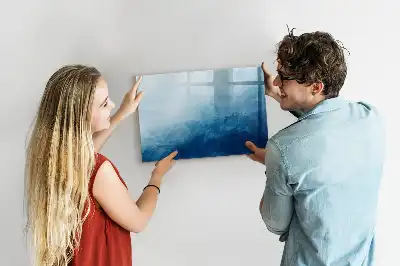 Magnetisch glazen schrijfbord met water abstractie print