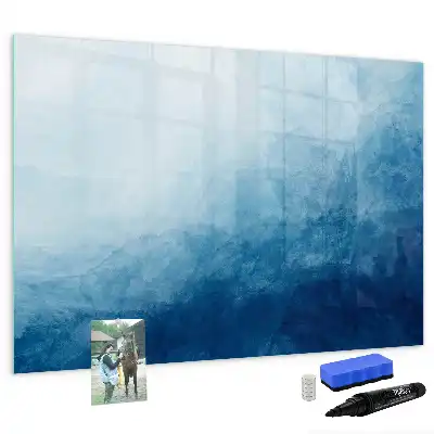 Magnetisch glazen schrijfbord met water abstractie print