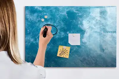 Magnetisch glazen schrijfbord voor notities en foto's in de kleur zeewater
