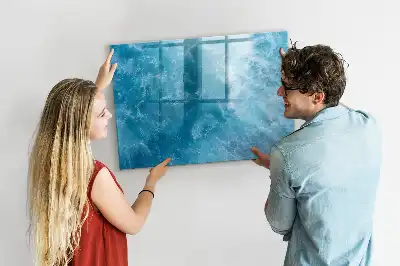 Magnetisch glazen schrijfbord voor notities en foto's in de kleur zeewater