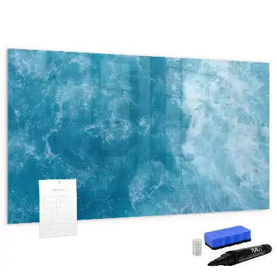Magnetisch glazen schrijfbord voor notities en foto's in de kleur zeewater