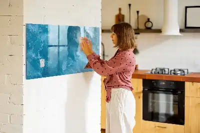 Magnetisch glazen schrijfbord voor notities en foto's in de kleur zeewater