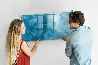 Magnetisch glazen schrijfbord voor notities en foto's in de kleur zeewater