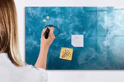 Magnetisch glazen schrijfbord voor notities en foto's in de kleur zeewater