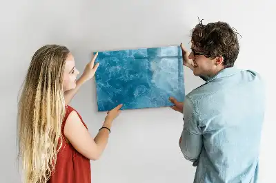 Magnetisch glazen schrijfbord voor notities en foto's in de kleur zeewater