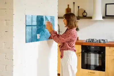 Magnetisch glazen schrijfbord voor notities en foto's in de kleur zeewater