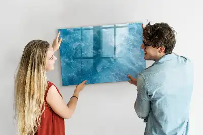 Magnetisch glazen schrijfbord voor notities en foto's in de kleur zeewater