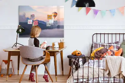 Beschrijfbaar glazen magneetbord met landschapsontwerp