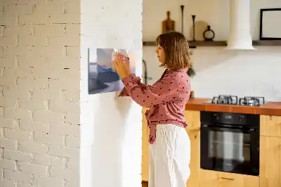 Beschrijfbaar glazen magneetbord met landschapsontwerp