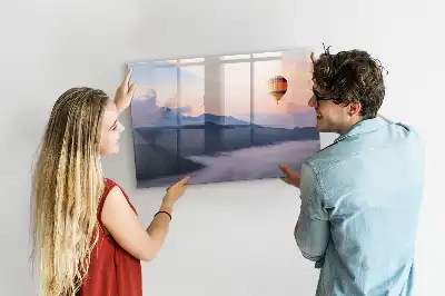 Beschrijfbaar glazen magneetbord met landschapsontwerp