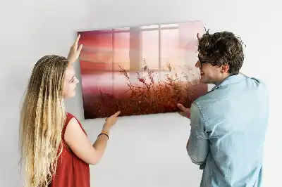 Beschrijfbaar glazen magneetbord met design Mistige ochtend