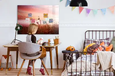 Beschrijfbaar glazen magneetbord met design Mistige ochtend