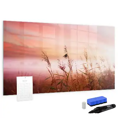 Beschrijfbaar glazen magneetbord met design Mistige ochtend