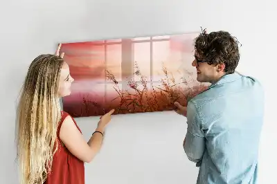 Beschrijfbaar glazen magneetbord met design Mistige ochtend