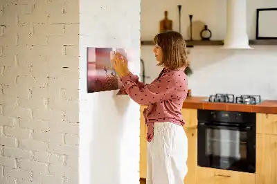 Beschrijfbaar glazen magneetbord met design Mistige ochtend