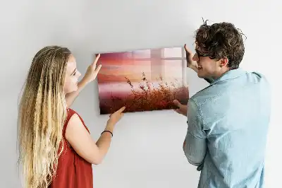 Beschrijfbaar glazen magneetbord met design Mistige ochtend