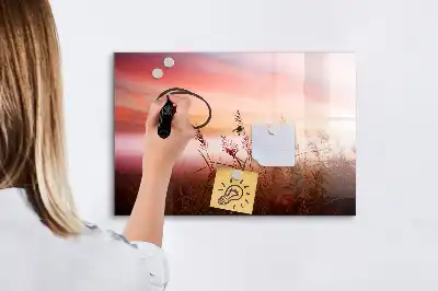 Beschrijfbaar glazen magneetbord met design Mistige ochtend