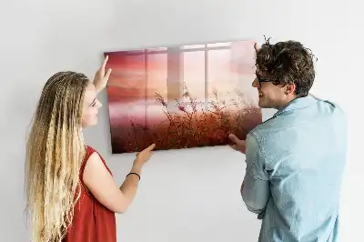 Beschrijfbaar glazen magneetbord met design Mistige ochtend