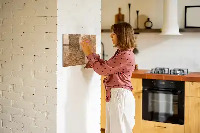 Beschrijfbaar glazen magneetbord met design in licht hout