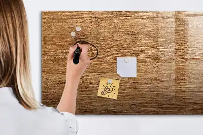 Beschrijfbaar glazen magneetbord met design in licht hout