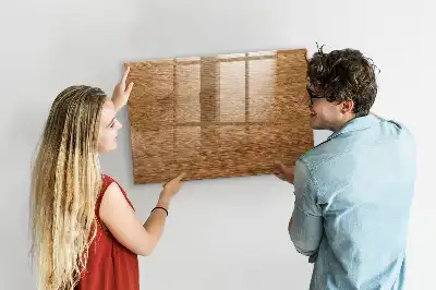 Beschrijfbaar glazen magneetbord met design in licht hout