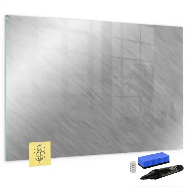 Beschrijfbaar glazen magneetbord met metalen wandmontage