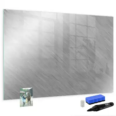 Beschrijfbaar glazen magneetbord met metalen wandmontage