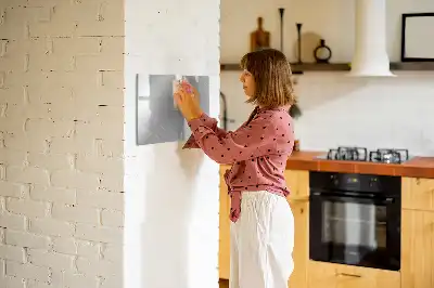 Beschrijfbaar glazen magneetbord met metalen wandmontage