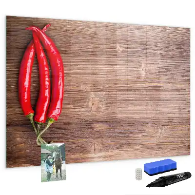 Magnetisch glazen memobord voor notities en foto's