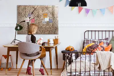 Beschrijfbaar glazen magneetbord met design van een oude boomstam