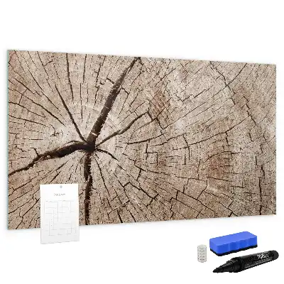 Beschrijfbaar glazen magneetbord met design van een oude boomstam