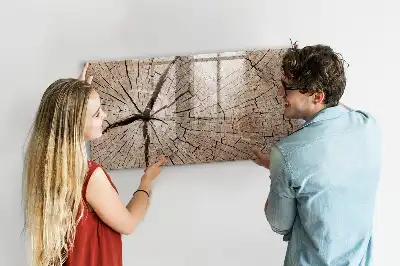 Beschrijfbaar glazen magneetbord met design van een oude boomstam