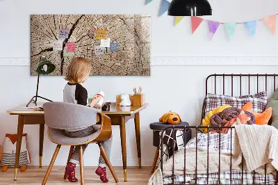 Beschrijfbaar glazen magneetbord met design van een oude boomstam
