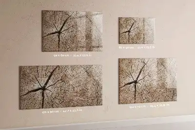 Beschrijfbaar glazen magneetbord met design van een oude boomstam